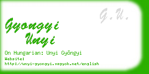 gyongyi unyi business card