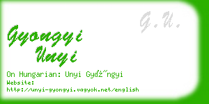 gyongyi unyi business card